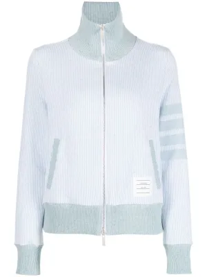 4-Bar Funnel-Neck Zip-Up Jacket