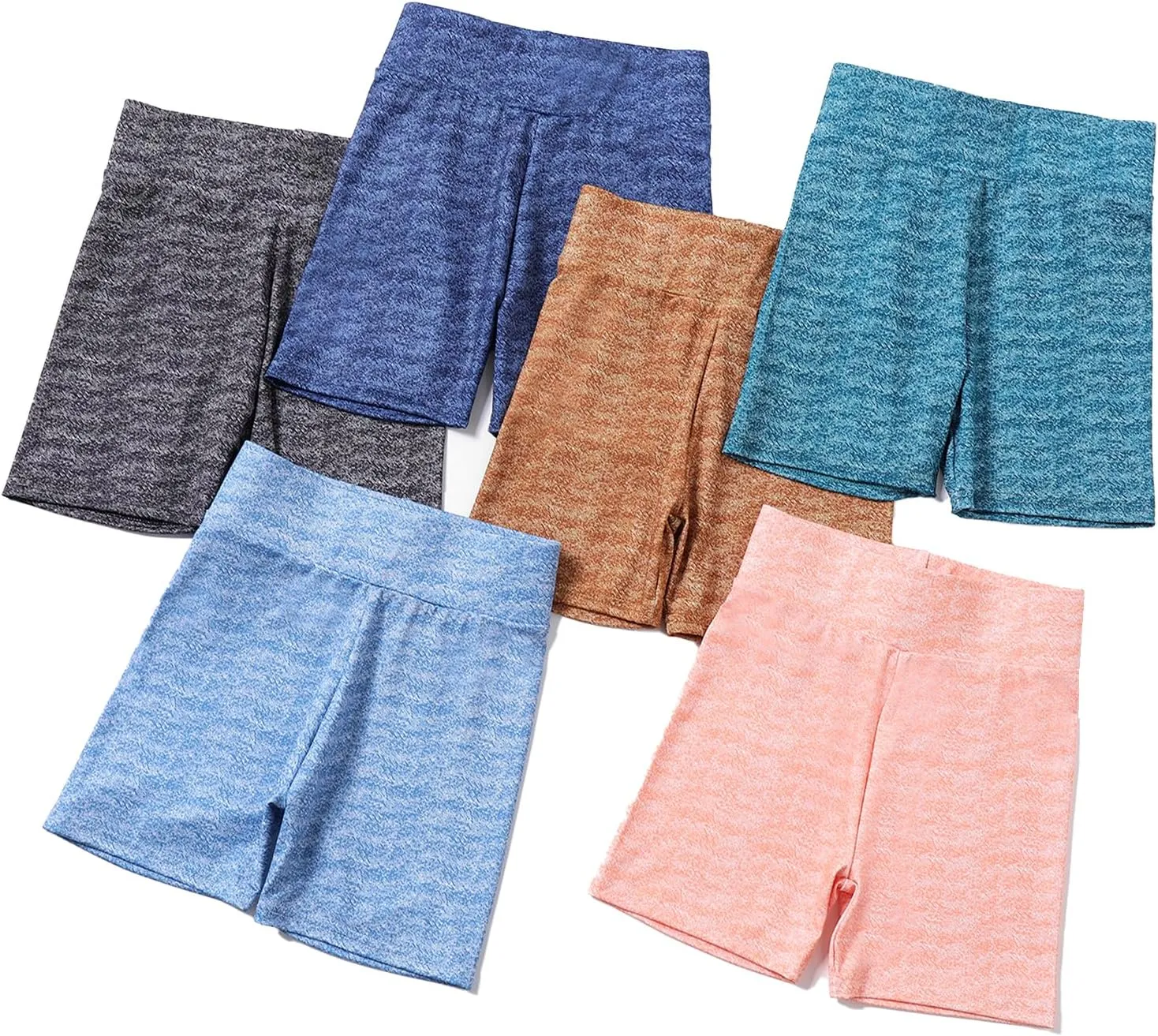 6 Pack Girls Athletic Shorts Kids Running Active Ice Silk Dry-Fit Shorts