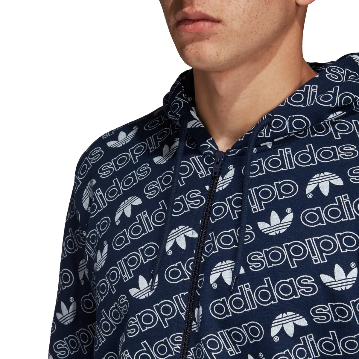 Adidas Originals Men's Monogram Hoodie Collegiate Navy/White