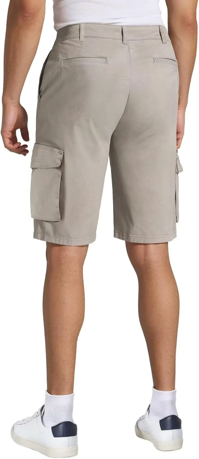 Agile Mens Casual Summer Flat Front Essential Stretch Shorts/Cargo Shorts with Pockets