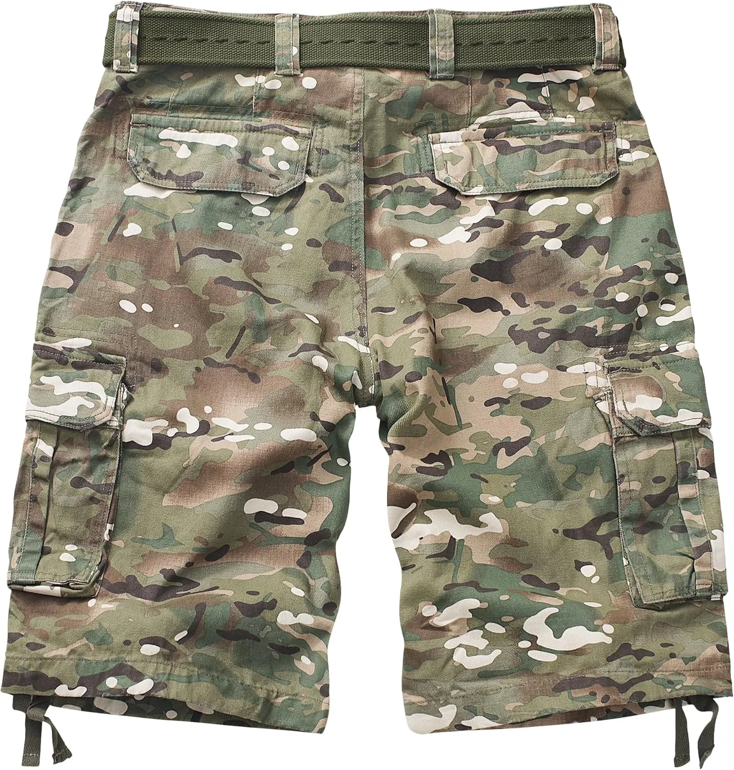 AKARMY Men's Camo Cargo Shorts Outdoor Multi-Pocket Cotton Casual Shorts with No Belt