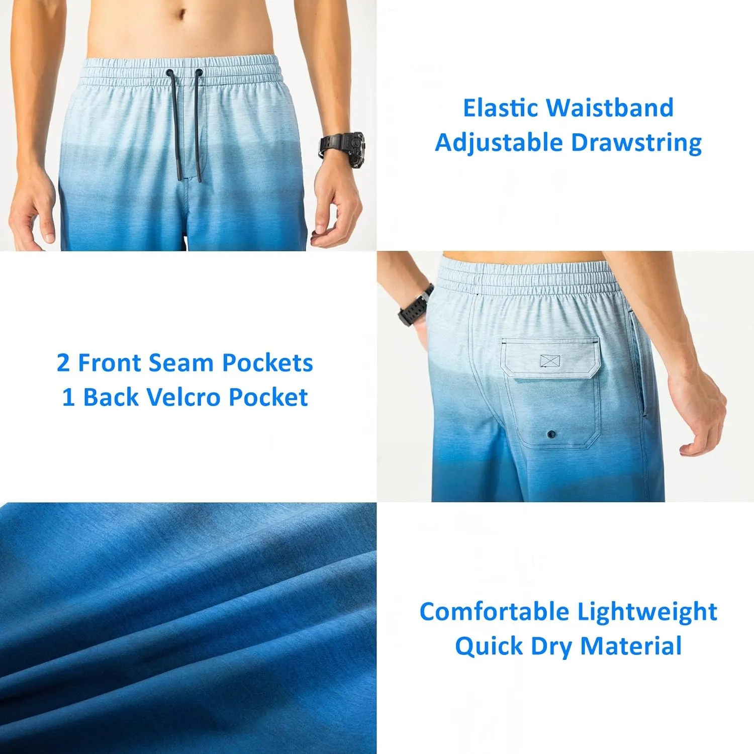 Alpine Swiss Mens Swim Shorts Beach Trunks Boardshorts Volley Shorts Quick Dry Swimwear