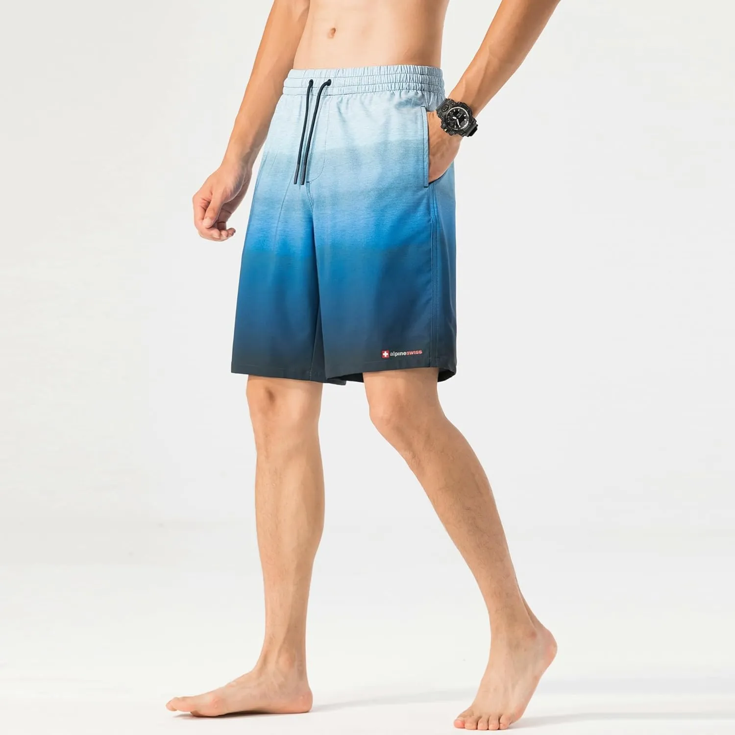 Alpine Swiss Mens Swim Shorts Beach Trunks Boardshorts Volley Shorts Quick Dry Swimwear
