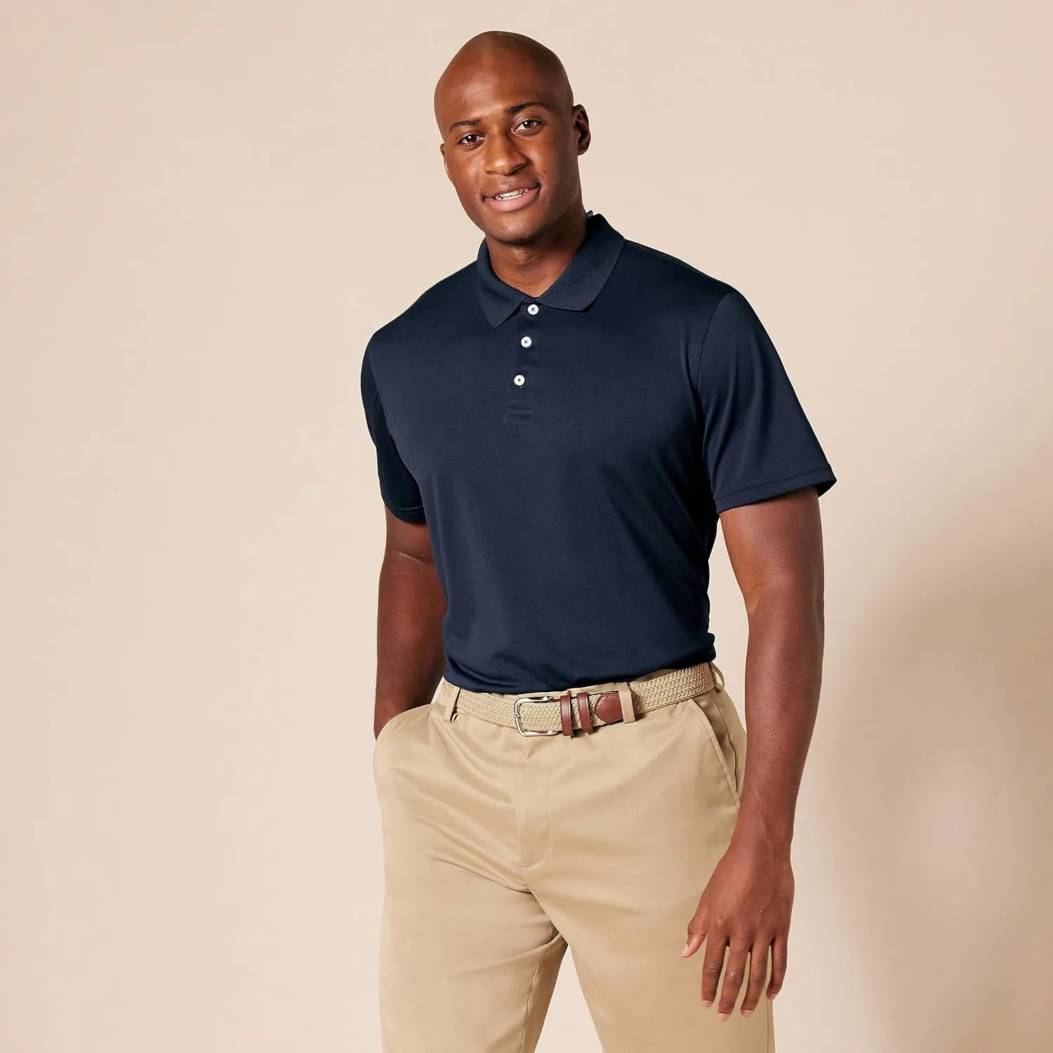 Amazon Essentials Men's Golf Polo Shirt, Short Sleeve, Dri Fit, Slim-Fit, Quick-Dry