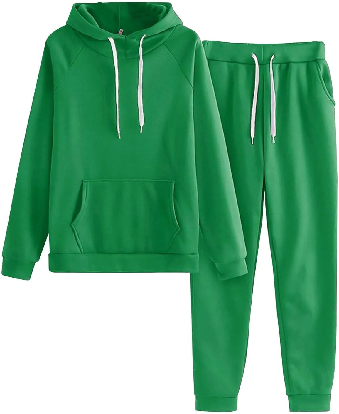 Aniywn Two Piece Hoodie Sweatsuit Sets for Women Jogging Tracksuit Hood Crop Pullover Sweatshirt and Pants Sweatsuit Sets