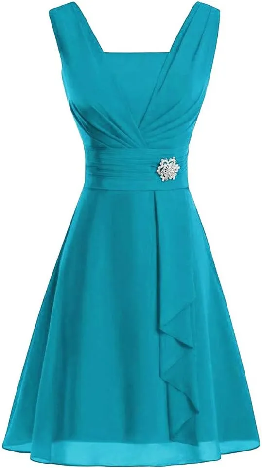 Aniywn Women Formal Wedding Bridesmaid Dress Plus Size High-Waist Party Ball Prom Gown Cocktail Dress