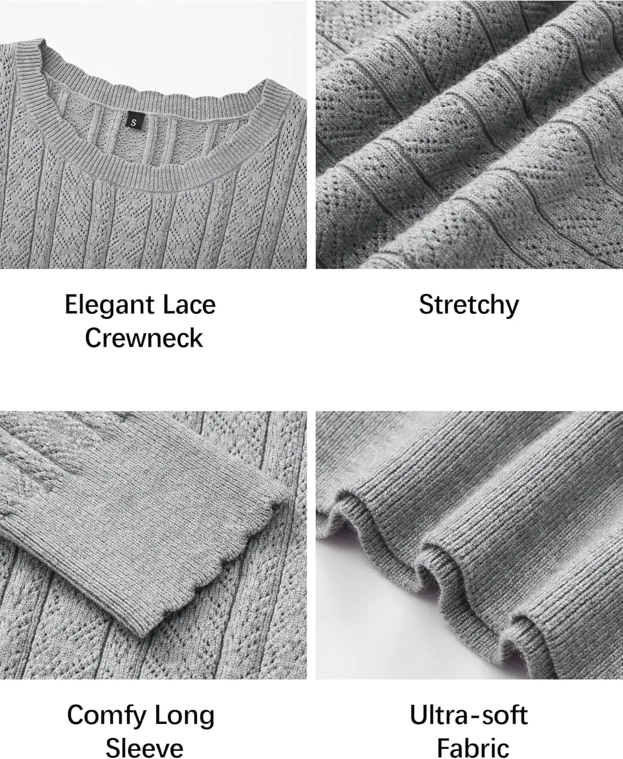 Arach&Cloz Women Sweaters 2025 Spring Ultra-Soft Long Sleeve Business Casual Outfit Crewneck Fashion Top Knit Pullover