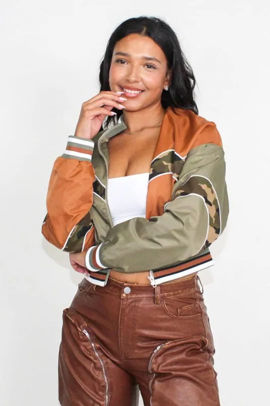 Army Aesthetic Color Block Jacket