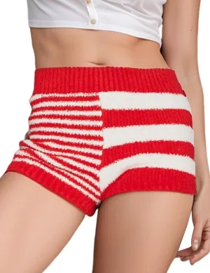 Arssm Womens Striped Shorts Knitted Sweater Y2K Summer Lounge Strechy Going Out Shorts