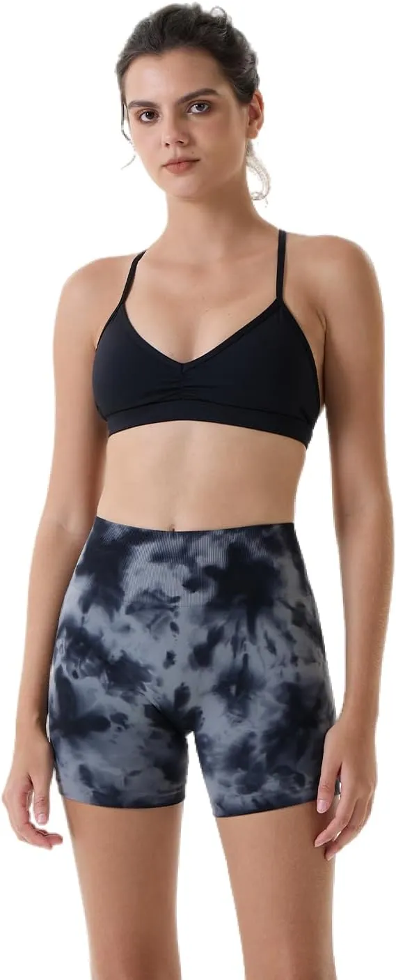AUROLA Dream Tie Dye Workout Shorts for Women Seamless Scrunch Soft Active Shorts