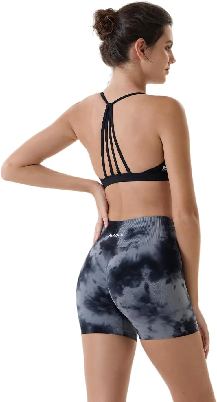 AUROLA Dream Tie Dye Workout Shorts for Women Seamless Scrunch Soft Active Shorts