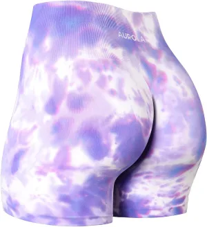 AUROLA Dream Tie Dye Workout Shorts for Women Seamless Scrunch Soft Active Shorts