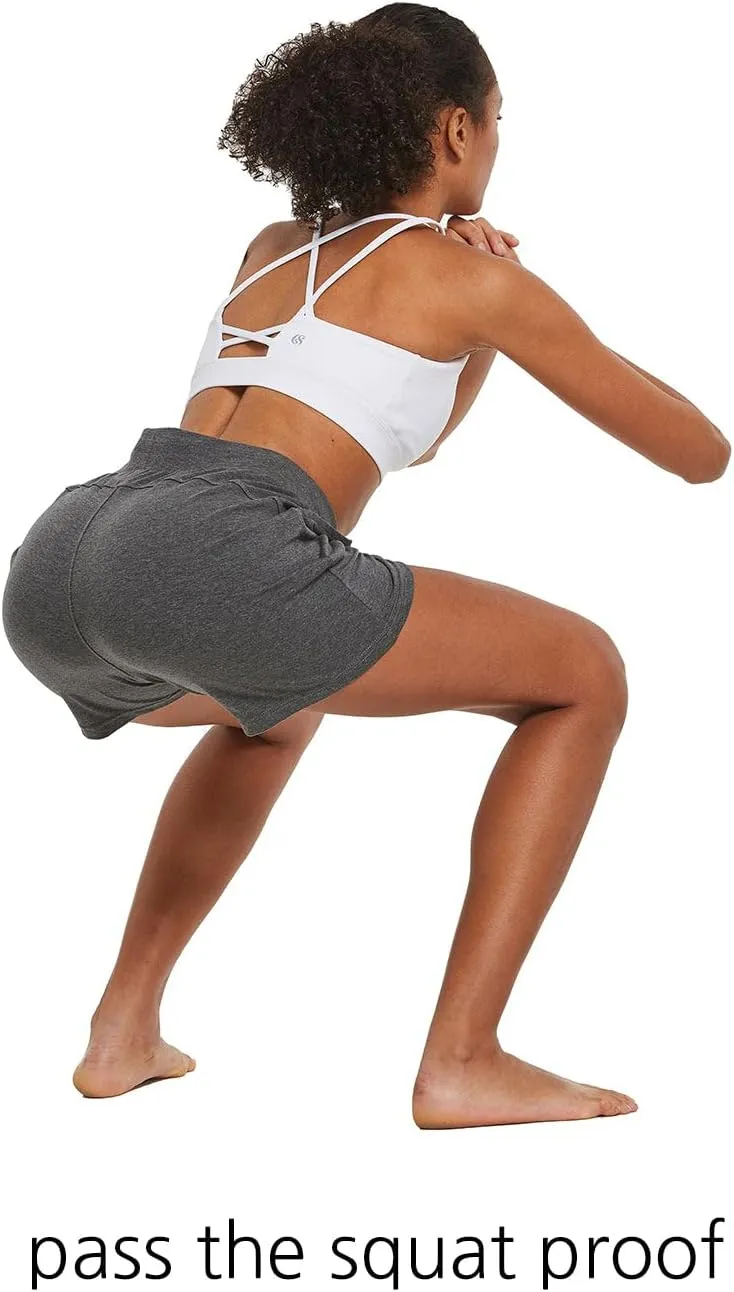 baleaf Womens Lounge Shorts Cotton Sweat Athletic Shorts with Pockets High Waist Summer Casual