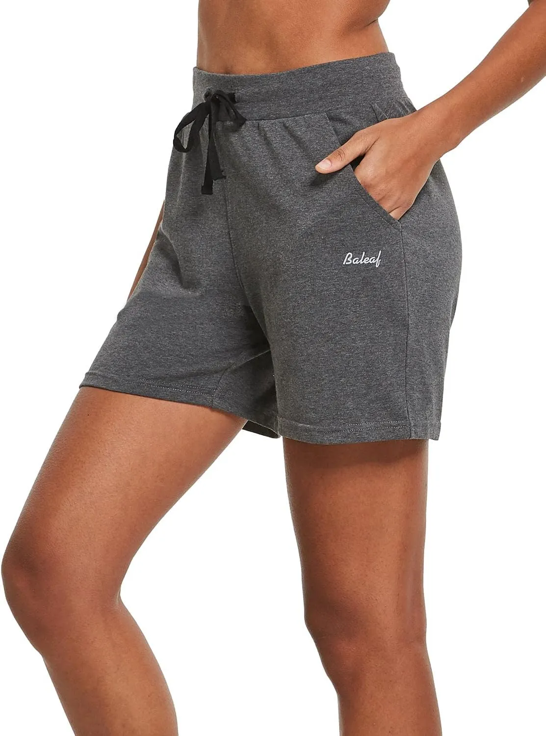 baleaf Womens Lounge Shorts Cotton Sweat Athletic Shorts with Pockets High Waist Summer Casual