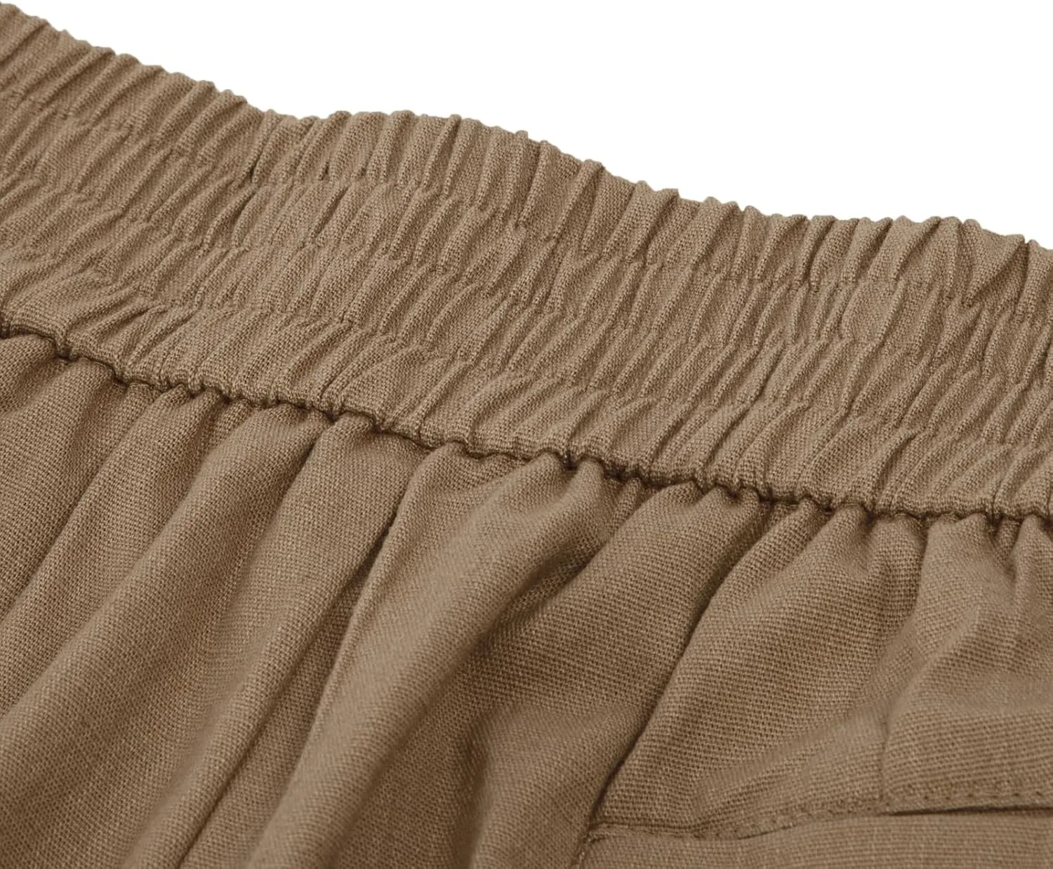 Belle Poque Women Bermuda Shorts Elastic Waist Wide Leg Shorts with Pockets & Belts