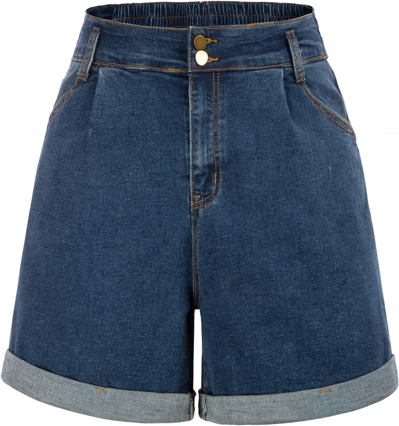 Belle Poque Women Demin Shorts High Waisted Wide Leg Jean Shorts with Pockets