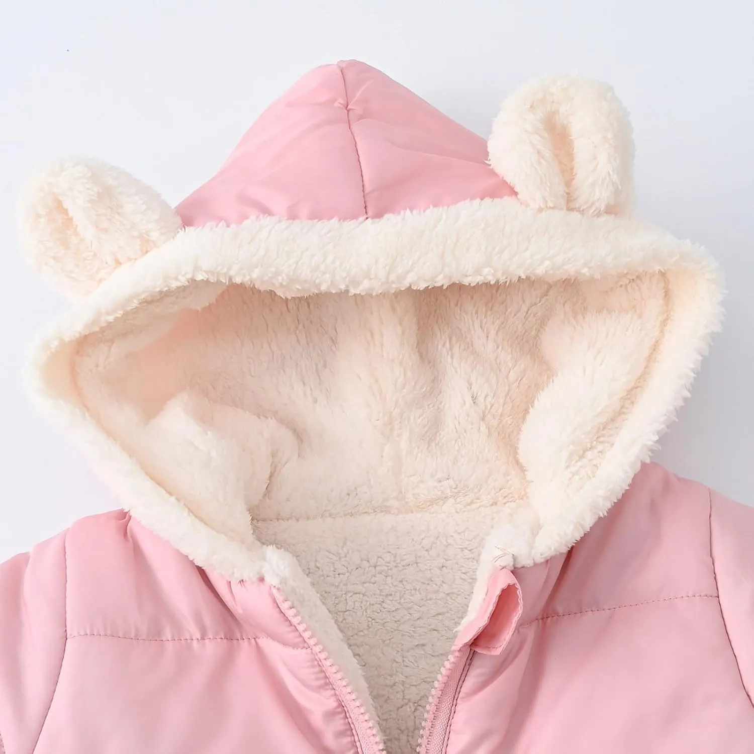 Boys And Girls Middle Children Solid Color Ears Cute Pocket Short Cotton Padded Children's Winter Coats for Tween Girls