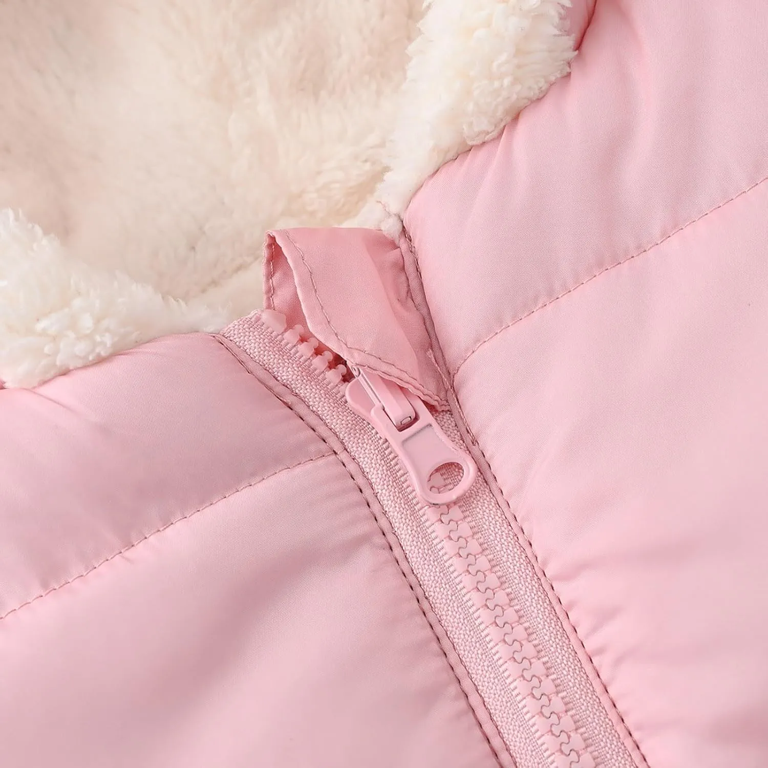 Boys And Girls Middle Children Solid Color Ears Cute Pocket Short Cotton Padded Children's Winter Coats for Tween Girls