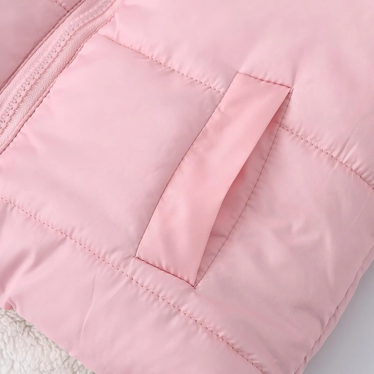 Boys And Girls Middle Children Solid Color Ears Cute Pocket Short Cotton Padded Children's Winter Coats for Tween Girls