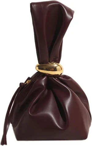 Burgundy Wristlet for Women Genuine Leather Compact Pouch Purse for Daily Essentials and On-the-Go Use