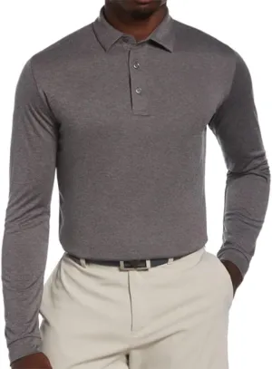 Callaway Men's Essential Long Sleeve Golf Polo Shirt with Swing Tech, Opti-Dri Technology & Sun Protection