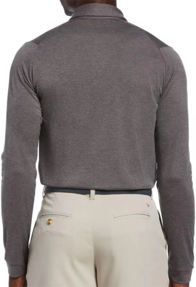 Callaway Men's Essential Long Sleeve Golf Polo Shirt with Swing Tech, Opti-Dri Technology & Sun Protection