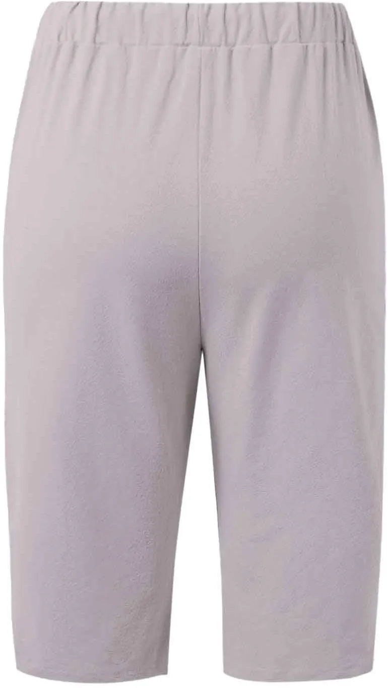 Capri Cotton Yoga Pants for Women Casual 2025 Summer Drawstring Linen Pajama Pants Straight Wide Leg Cropped Trouser