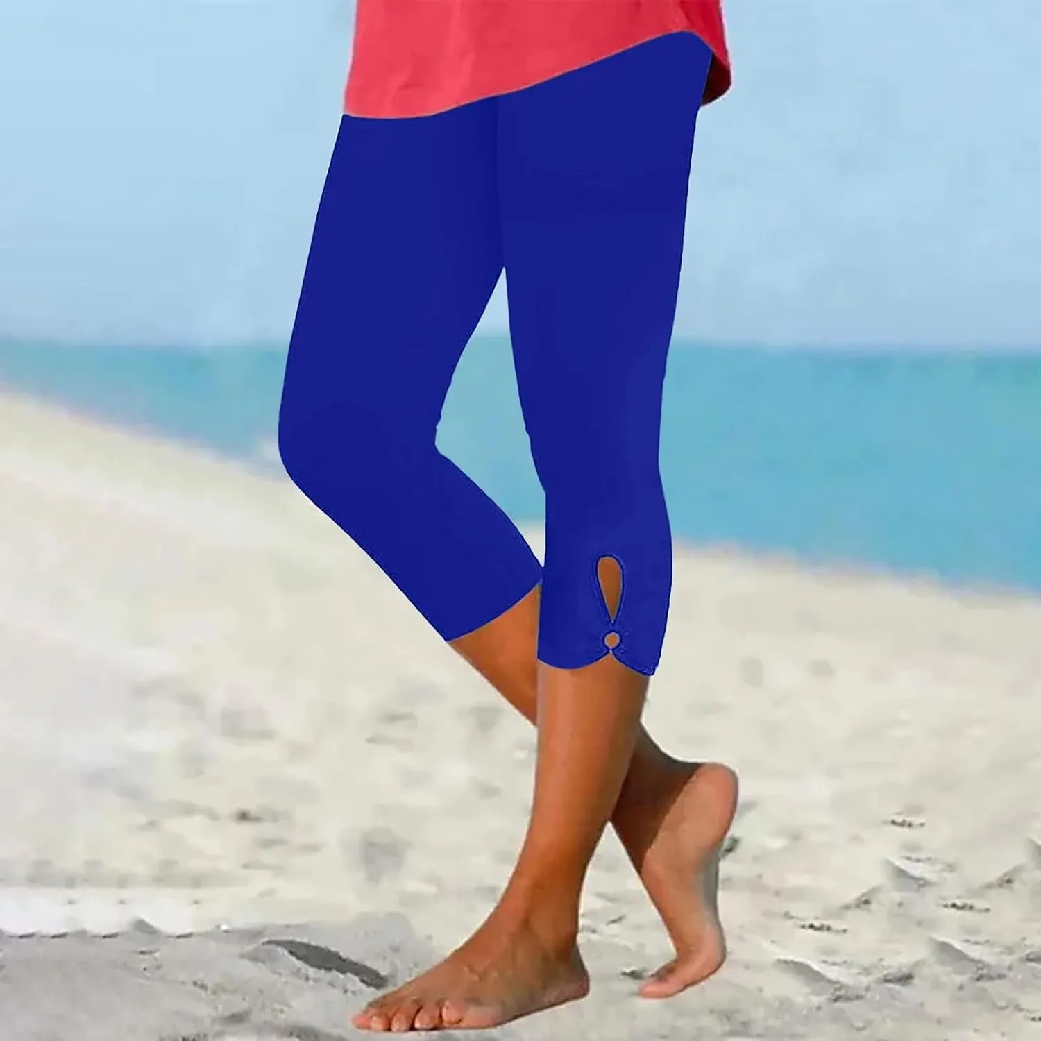 Capri Leggings for Women Dressy Cropped High Waist Yoga Pants Workout Pants Compression Leggings Stretchy Capris