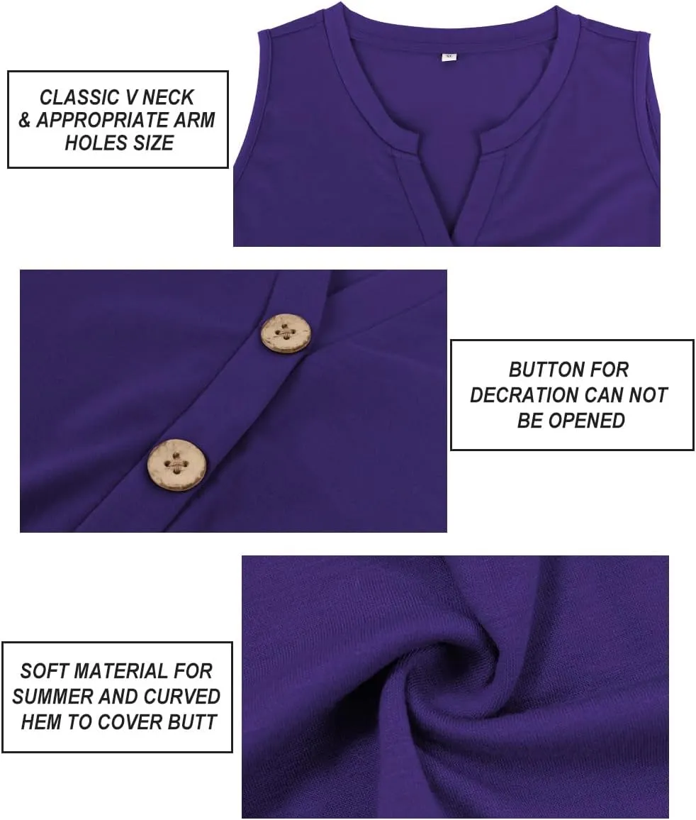 CARCOS Plus Size Tank Tops for Women Summer Pullover Color Block Sleeveless T Shirt Neck Basic Shirt XL-5XL