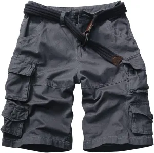 Cargo Short for Men Relaxed Fit Camo Outdoor Hiking Work Cotton Casual Shorts with 9 Pockets No Belt