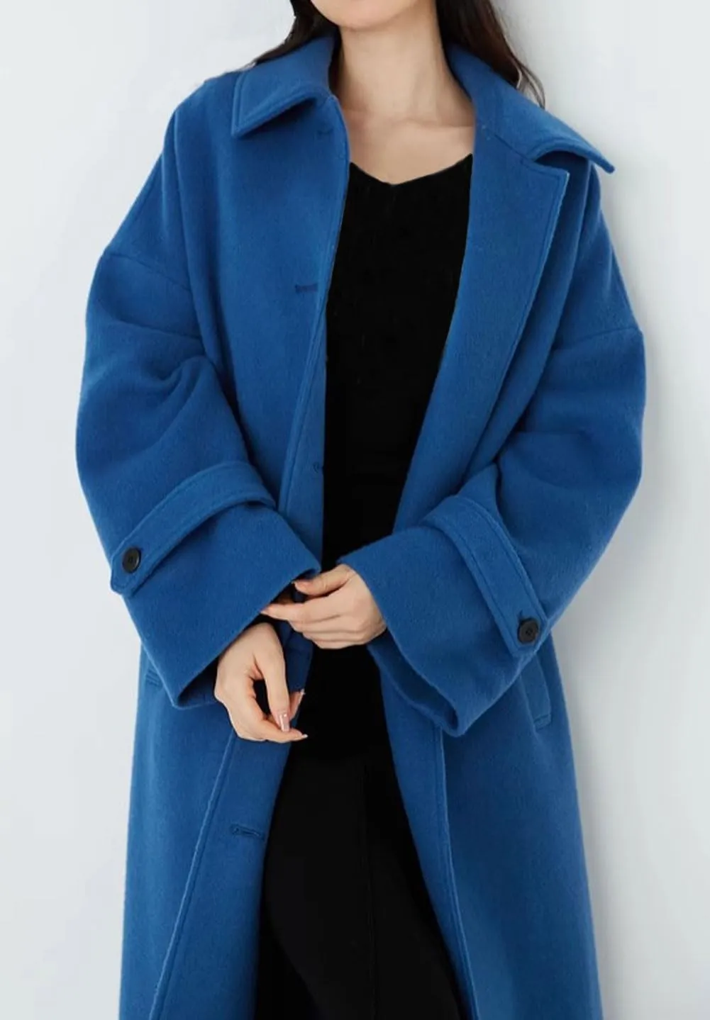CHARTOU Women Warm Long Winter Coats Wool Trench Pea Coat Overcoat with Belt