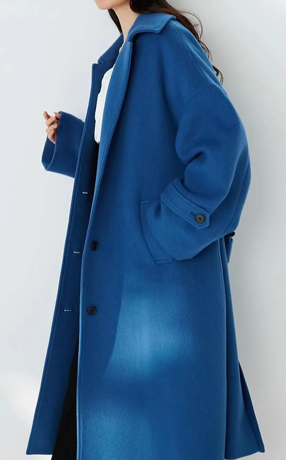 CHARTOU Women Warm Long Winter Coats Wool Trench Pea Coat Overcoat with Belt