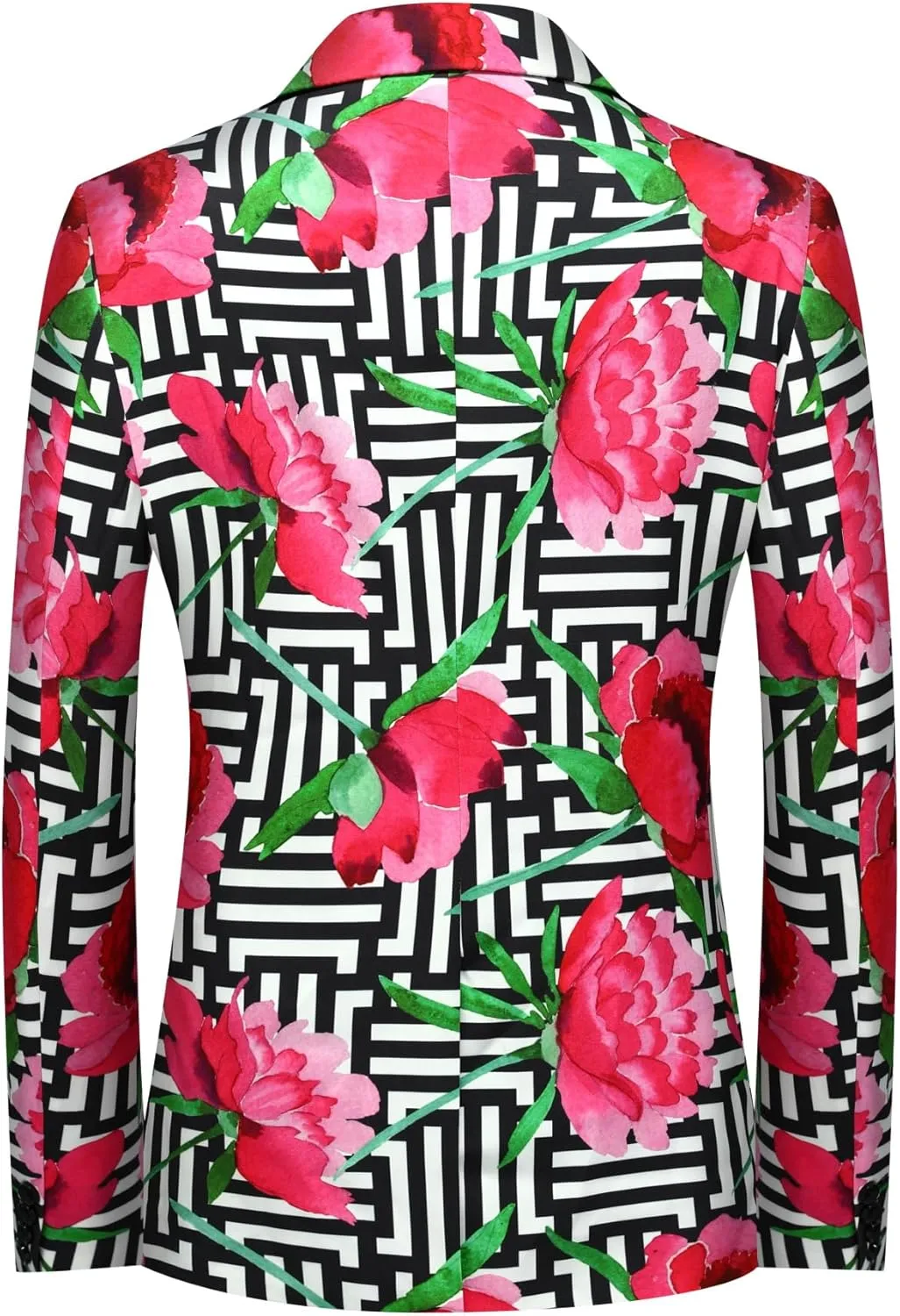 Cloudstyle Mens 2 Piece Floral Dress Suit Pattern Print Party Prom Tuxedo Suit Jacket Pants Set