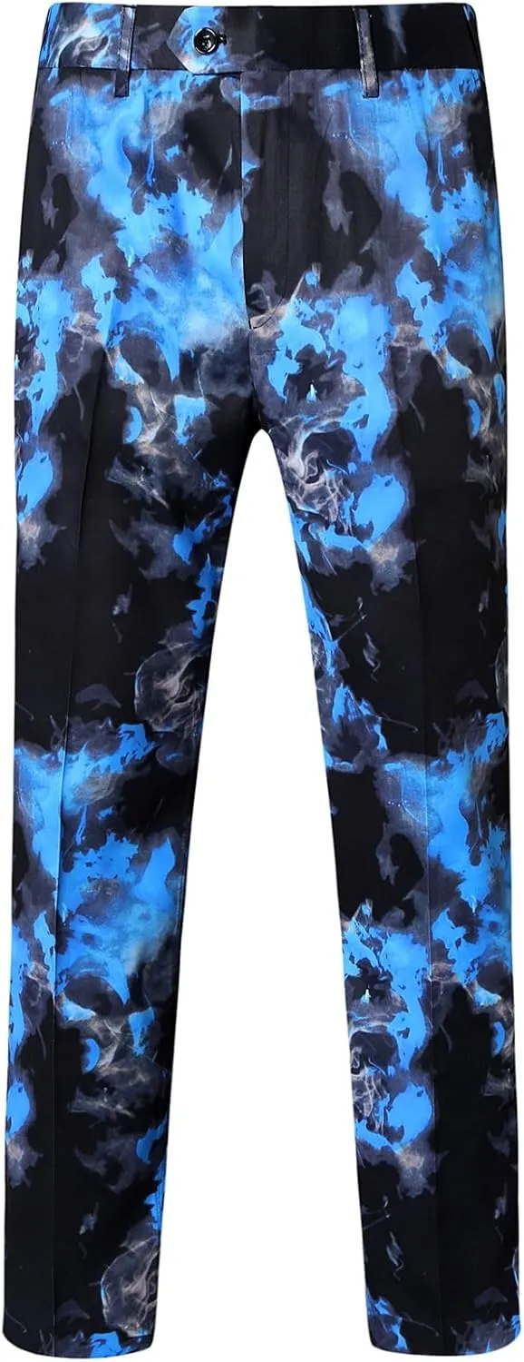Cloudstyle Mens 2 Piece Floral Dress Suit Pattern Print Party Prom Tuxedo Suit Jacket Pants Set