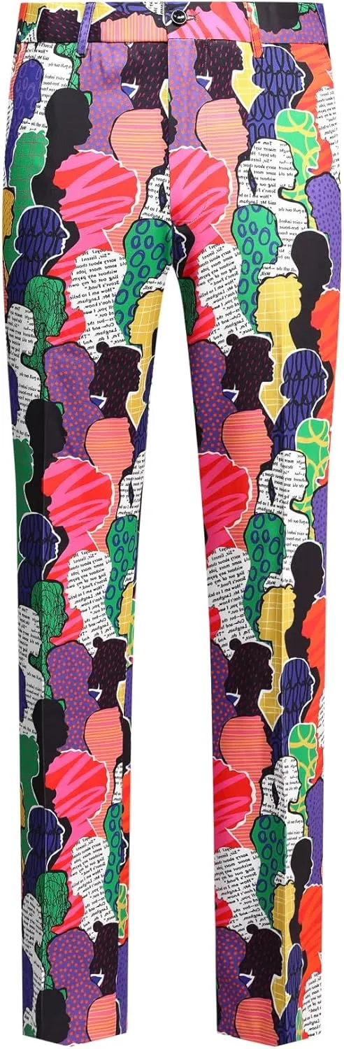 Cloudstyle Mens 2 Piece Floral Dress Suit Pattern Print Party Prom Tuxedo Suit Jacket Pants Set