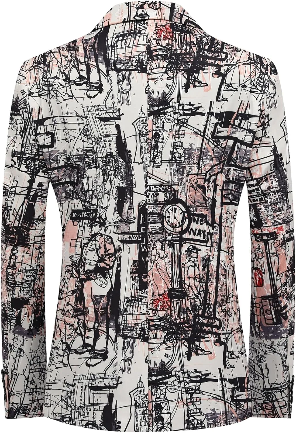 Cloudstyle Mens 2 Piece Floral Dress Suit Pattern Print Party Prom Tuxedo Suit Jacket Pants Set