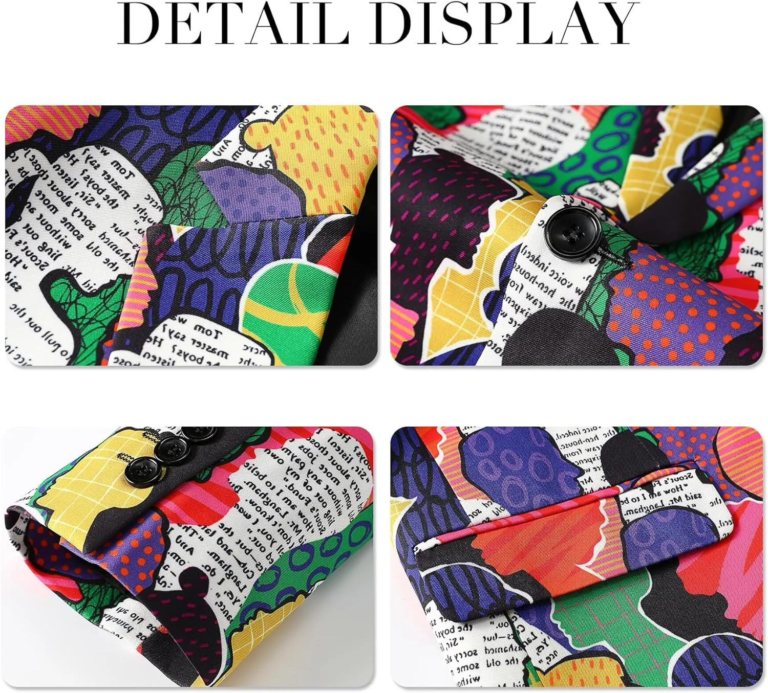 Cloudstyle Mens 2 Piece Floral Dress Suit Pattern Print Party Prom Tuxedo Suit Jacket Pants Set