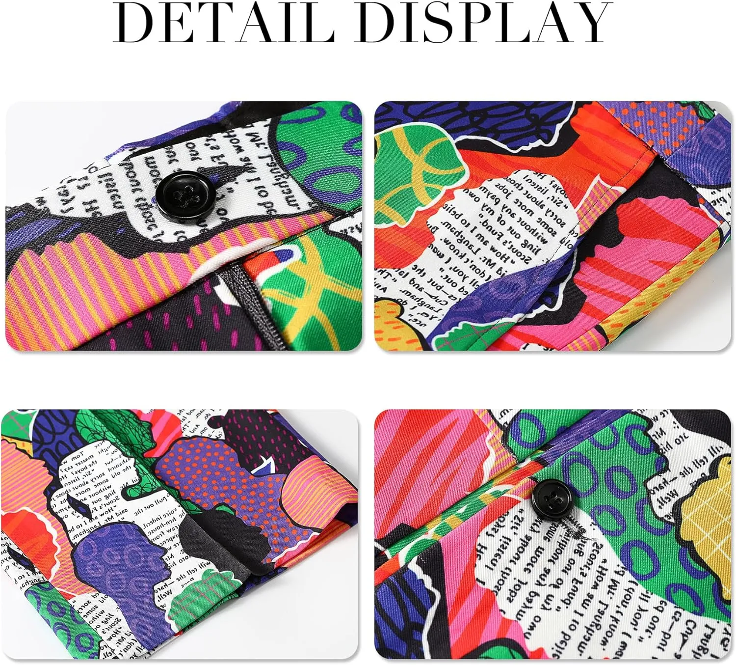 Cloudstyle Mens 2 Piece Floral Dress Suit Pattern Print Party Prom Tuxedo Suit Jacket Pants Set