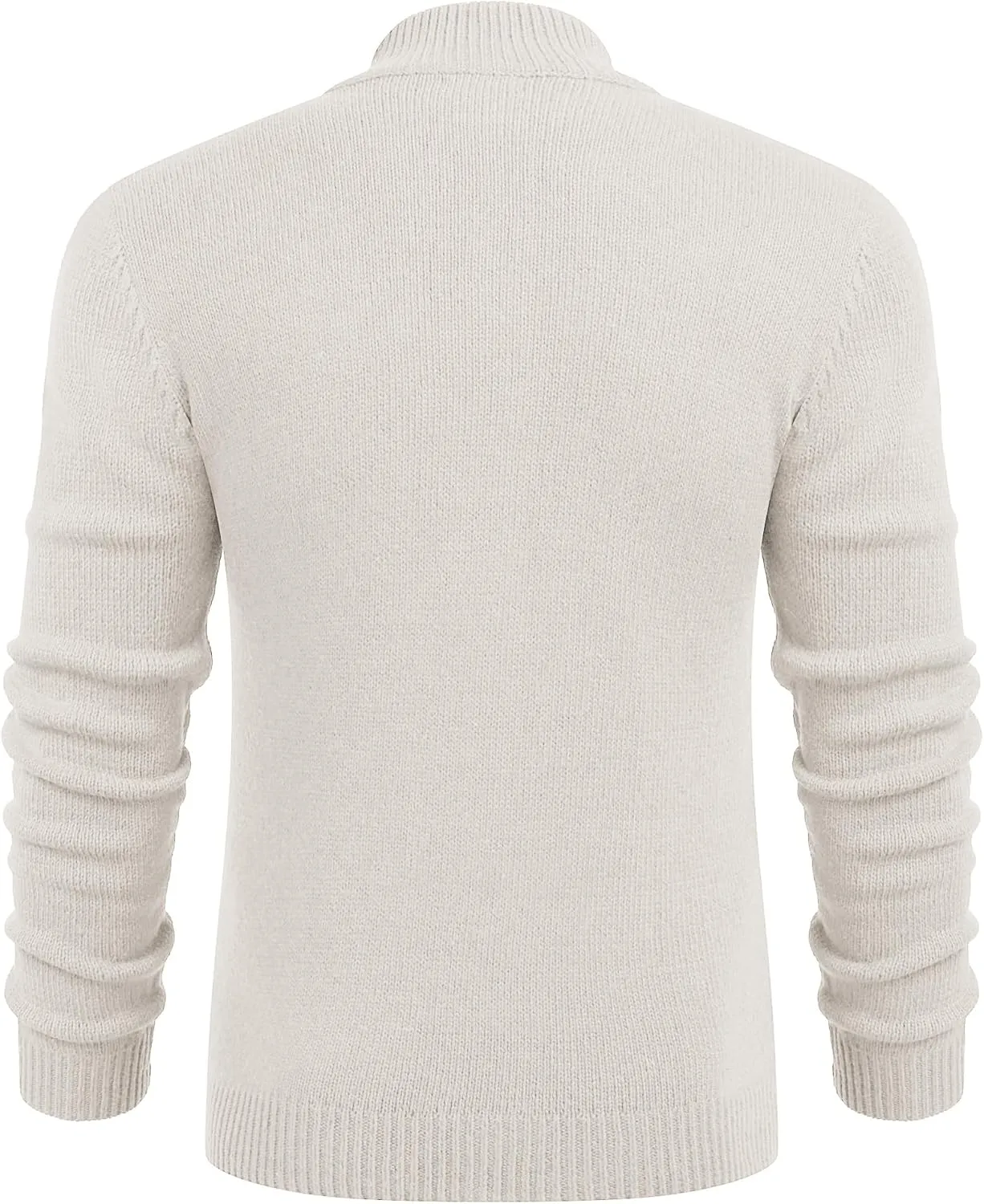 COOFANDY Men Mock Neck Button Sweater Casual Knitted Sweaters Fashion Henley Sweater