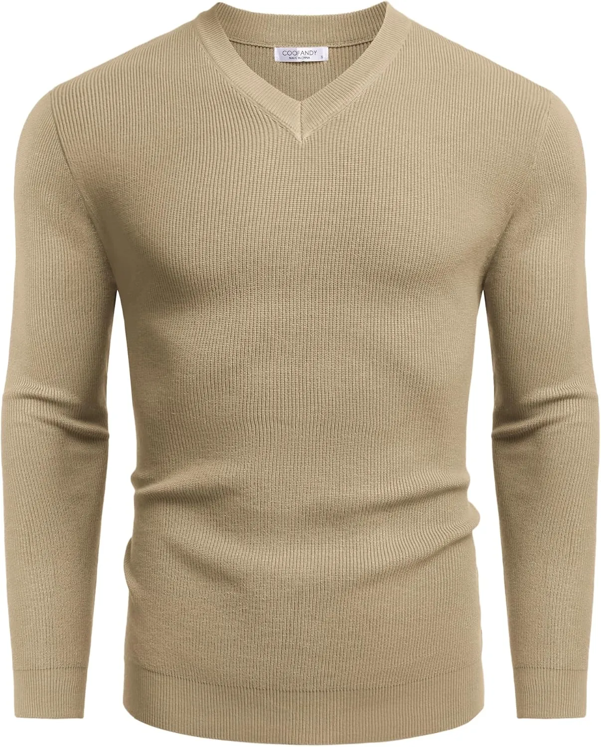 COOFANDY Men V Neck Dress Sweater Knit Long Sleeve Casual Slim Fit Pullover Sweater
