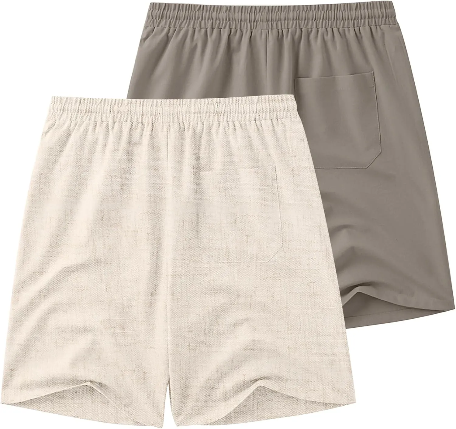COOFANDY Mens Linen Shorts Casual Drawstring Elastic Waist Lightweight Summer Vacation Beach Shorts