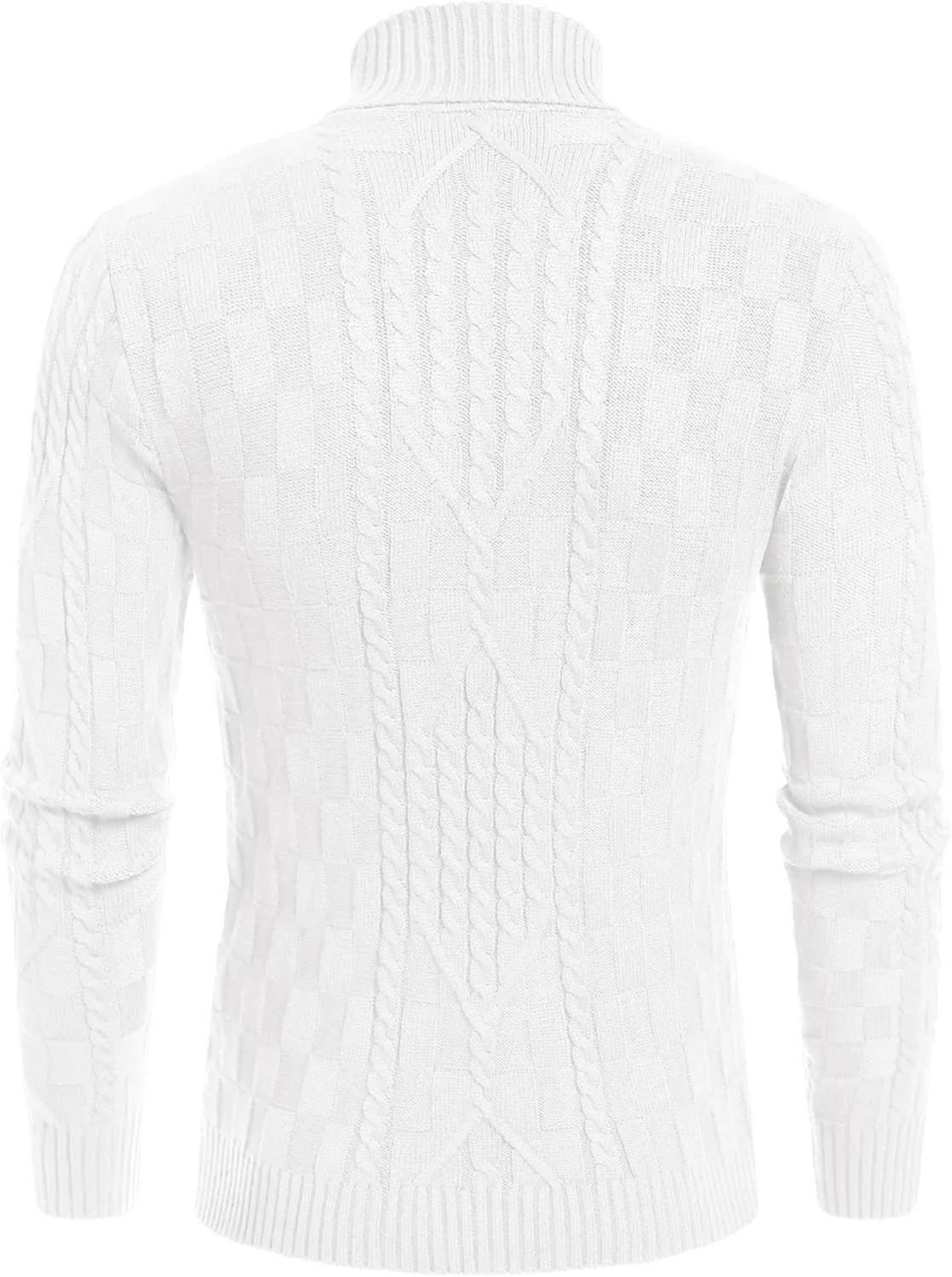 COOFANDY Men's Slim Fit Turtleneck Sweater Casual Cable Knit Pullover Sweaters