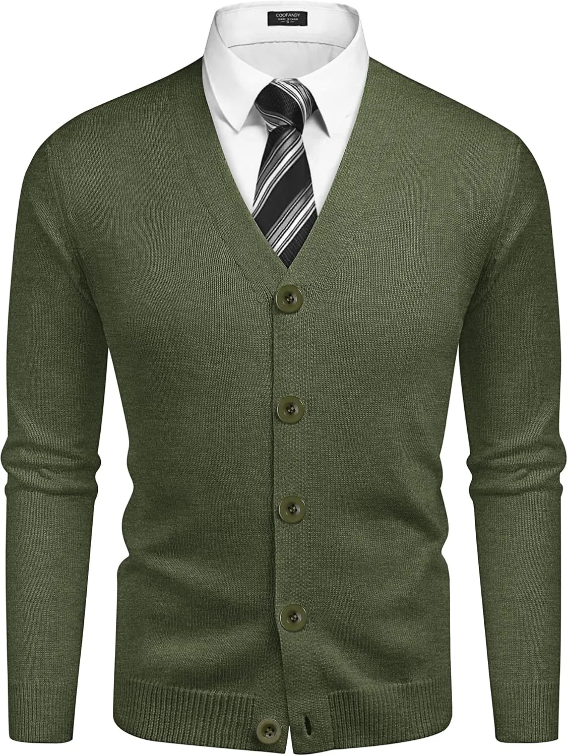 COOFANDY Men's V Neck Cardigan Sweater Casual Lightweight Button Down Knitted Cardigan Sweater