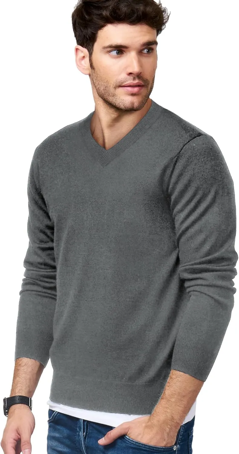 COOFANDY Mens V Neck Dress Sweater Long Sleeve Slim Fit Fashion Pullover Sweater