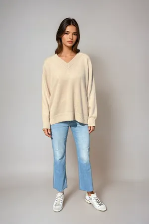 Cooper V Neck Cashmere Jumper Camel