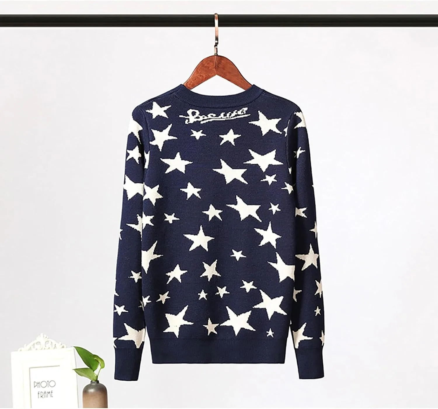 Coraline Sweater with Stars Women Blue Sweater Halloween Star Sweater Adult Costume Accessories Merchandise Merch