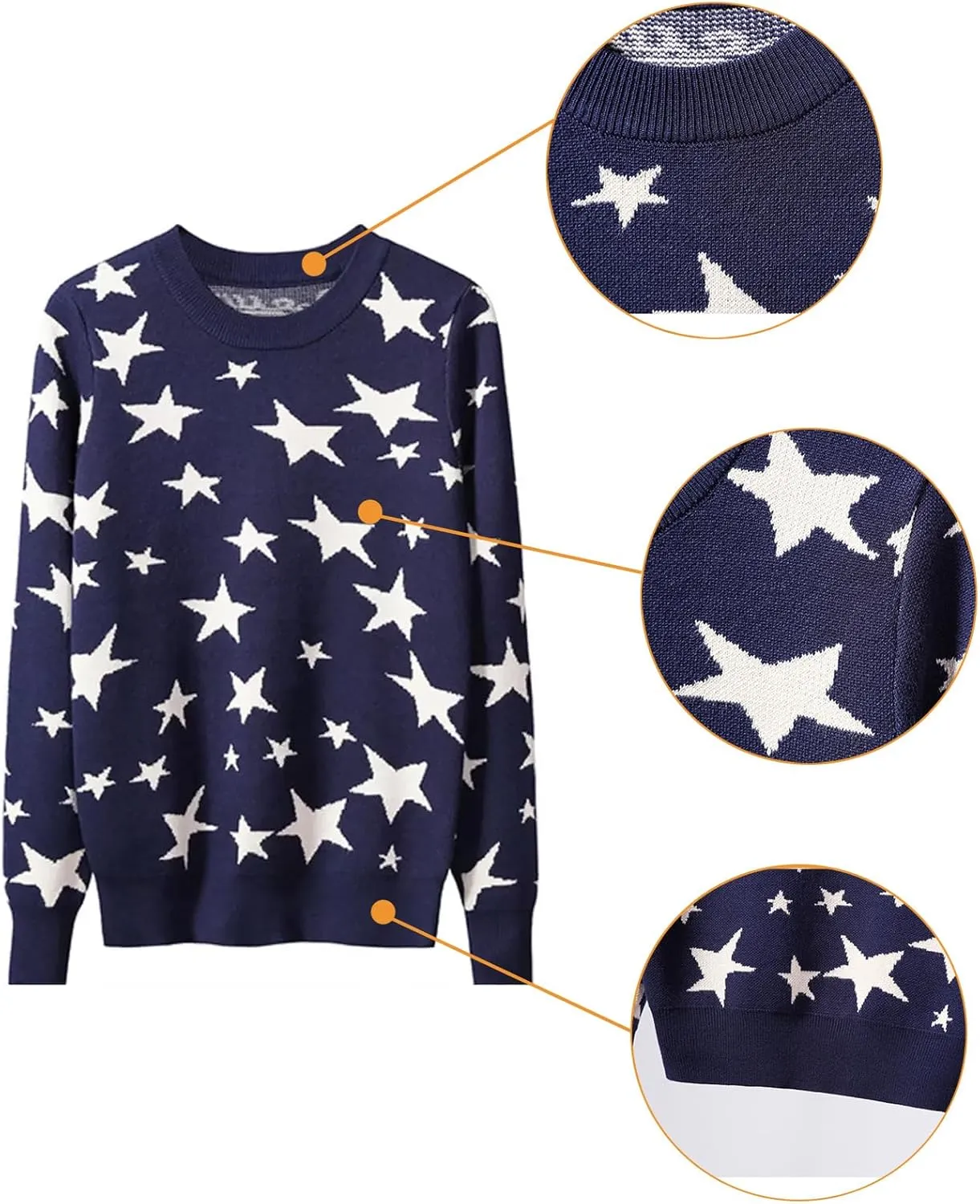 Coraline Sweater with Stars Women Blue Sweater Halloween Star Sweater Adult Costume Accessories Merchandise Merch