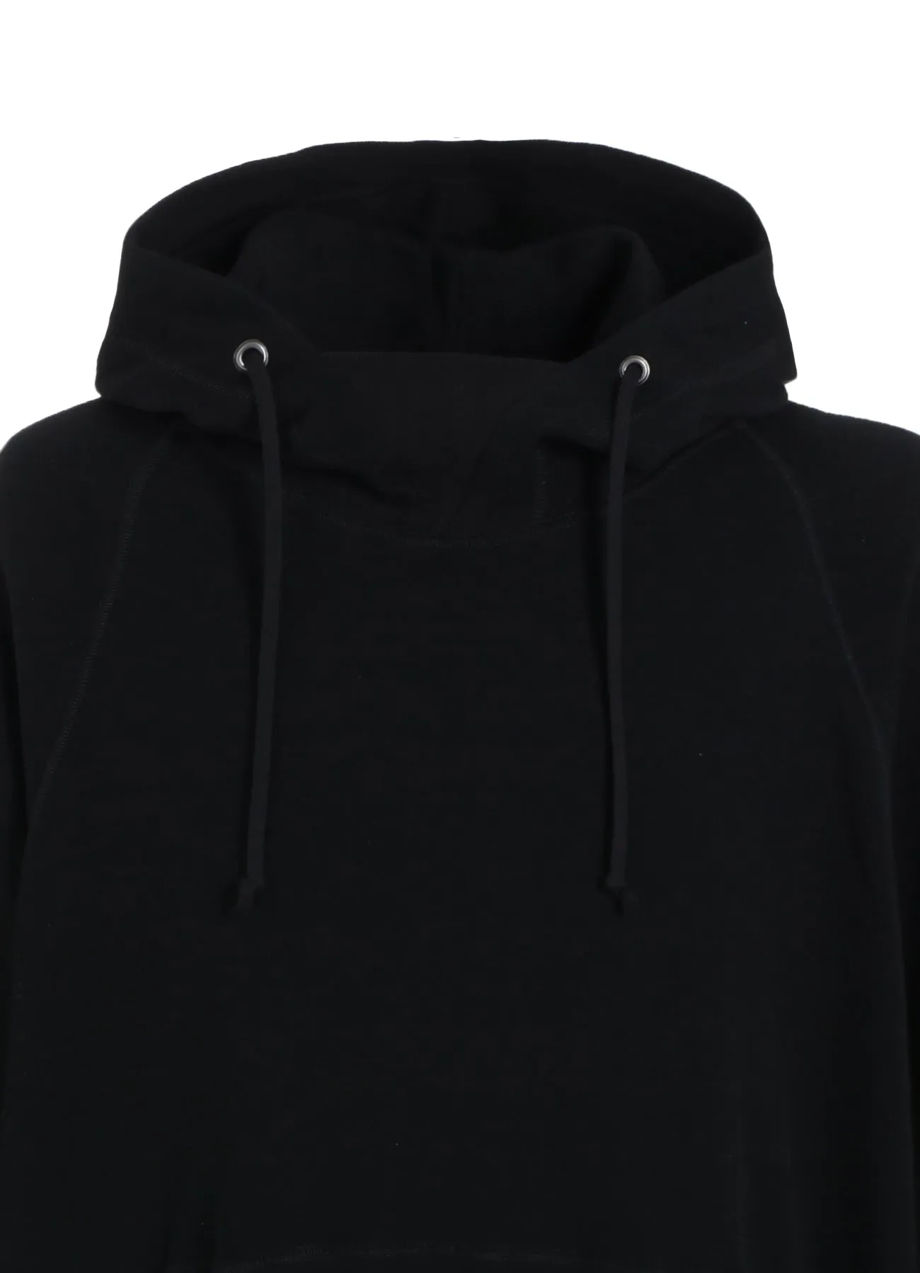 COTTON GAUZE SHORT-SLEEVED BIG HOODIE WITH SIDE ZIPPERS