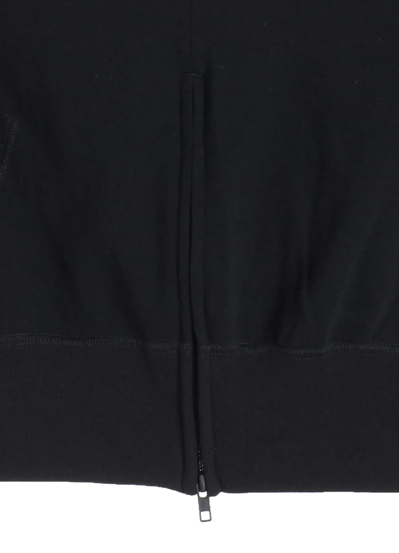 COTTON GAUZE SHORT-SLEEVED BIG HOODIE WITH SIDE ZIPPERS