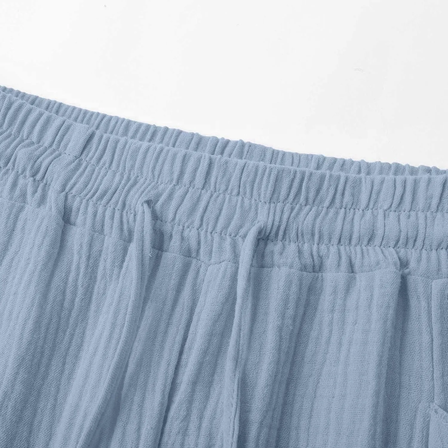 Cotton Linen Capri Pants for Women 2025 Summer Casual Plus Size Capris Wide Leg High Waisted Drawstring Crop Pants